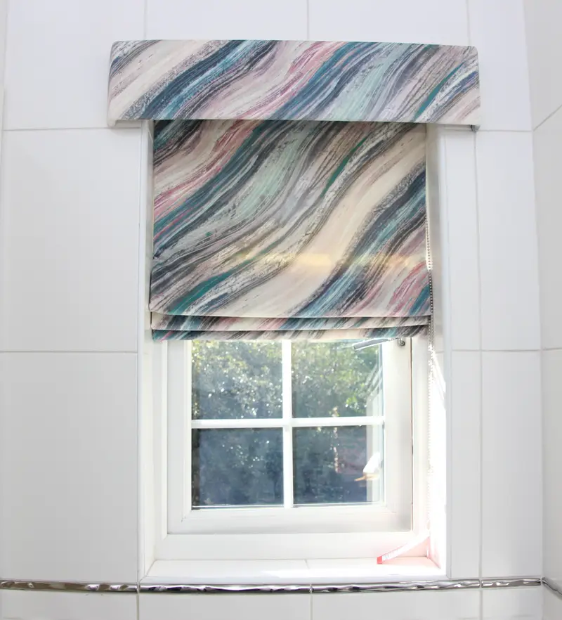 Marble effect Roman blind with pelmet by Heather Horrocks Leigh