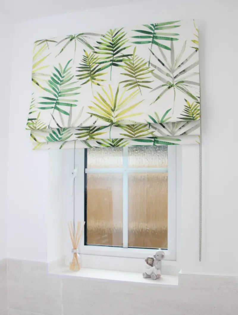 Tropical print Roman blind by Heather Horrocks Leigh