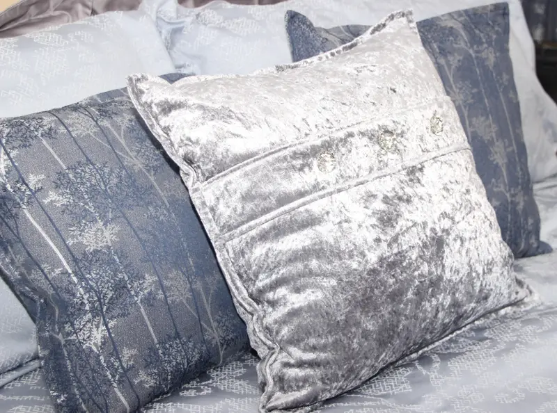 Velvet cushions by Heather Horrocks Leigh